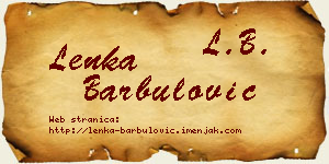 Lenka Barbulović vizit kartica
